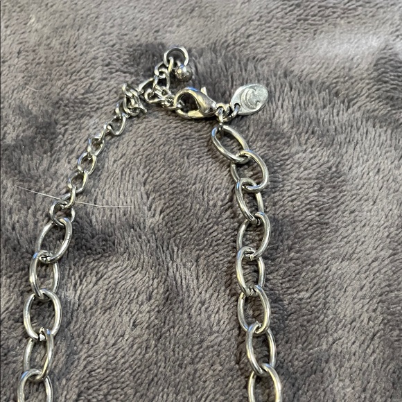 Floral Medallion Pendant Necklace - Silver Tone - Picture 4 of 5